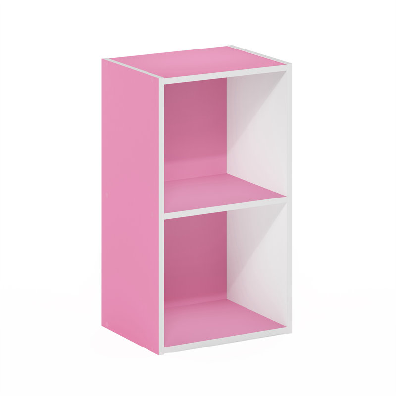 Heintje 2-Tier Open Shelf Bookcase, Pink/White