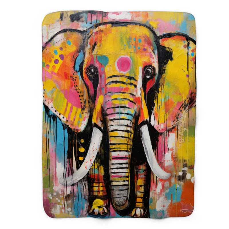Animal Art - Couverture sherpa de qualité supérieure 1 pièce, Grand lit