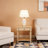 Evadne White/Gold Ceramic Geometric Table Lamp, 3-color Bulb Included