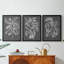 Graphic Foliage II - Toile tendue avec châssis sur mesure - 3 pièces-786024700-786024703