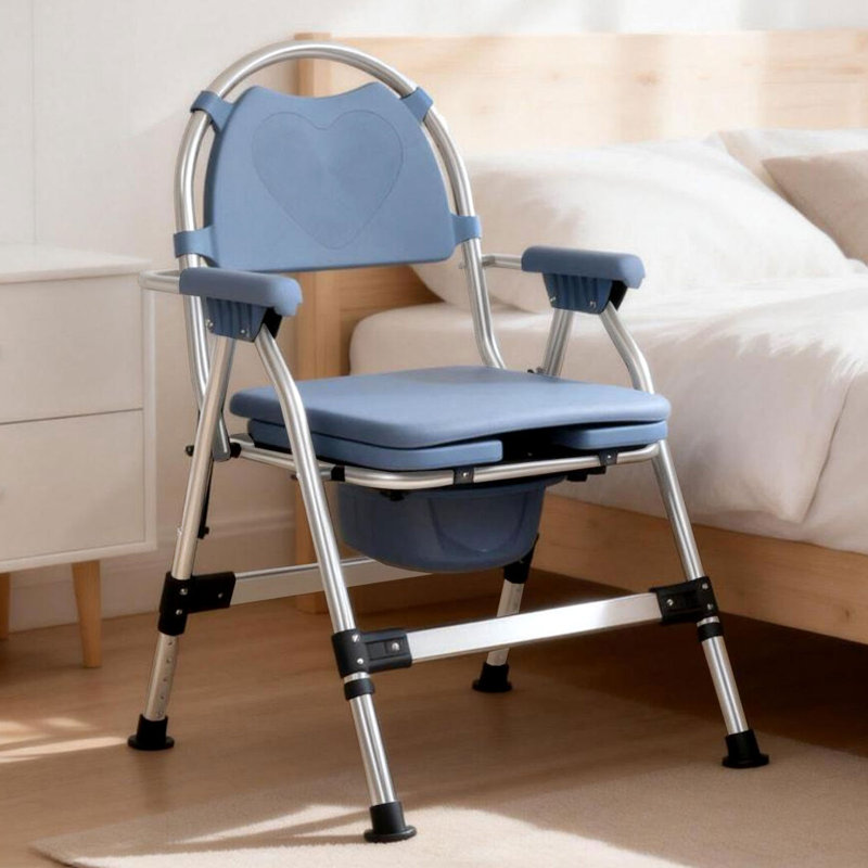  Commode Chair for Bedroom Folding Adjustable Bedside Toilet Shower Chair