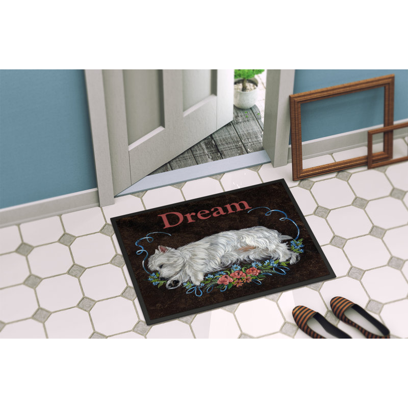 Tapis intérieur ou extérieur Westie A Winter's Night 24X36 PPP3276JMAT_Dog, Westie, rêve