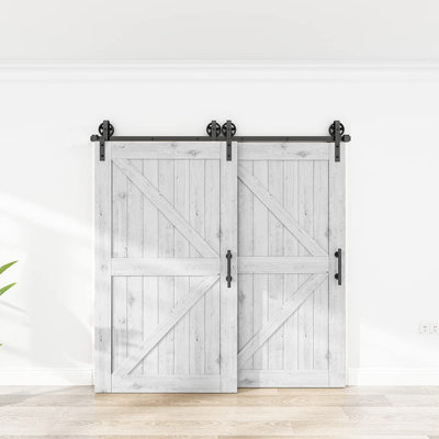 Matte Black Steel Single Door Barn Door Hardware Kit Standard Single