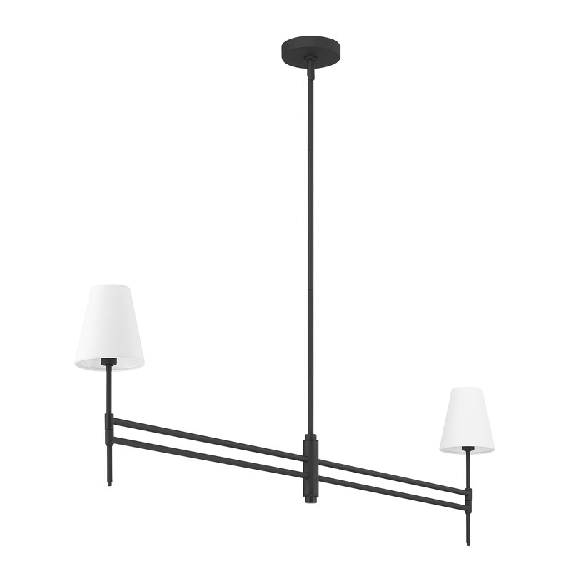 Grand lustre à 2 tiges Hunter Camelia, Matte Black