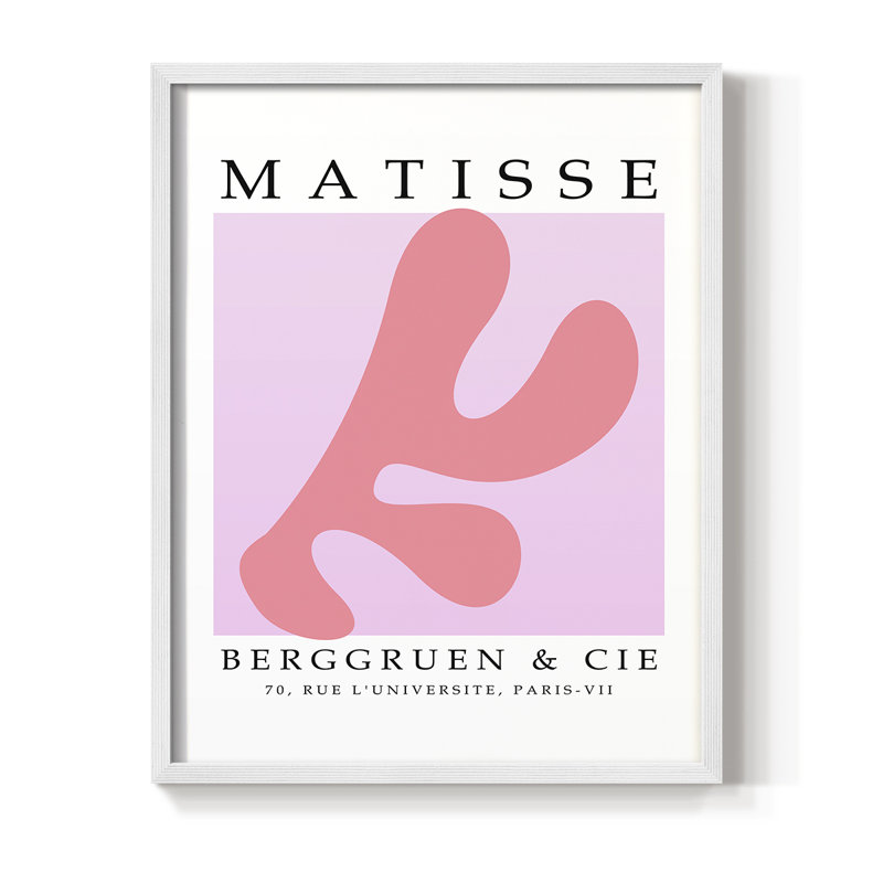 Matisse Cxxxiii, reproduction encadrée - bois massif, Blanc, H 28 po x l 22 po
