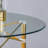 Elegant Transparent Round Glass Table -39.7 Inch Diameter Transparent Round Tempered Glass With Golden Metal Legs. Telescopic Metal Legs,Transparent Circular Glass Tabletop, Suction Cup Connection.-926719637