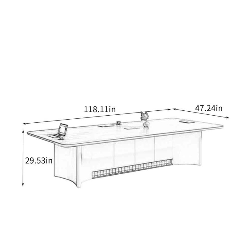 Table de conférence Premium Premium, H 29,53 po x L 118,11 po x l 47,24 po