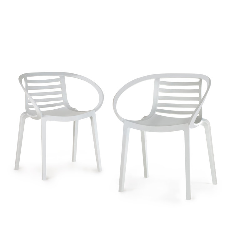 Bundoran Premium All-Weather Wicker Outdoor Stacking Dining Armchair, White