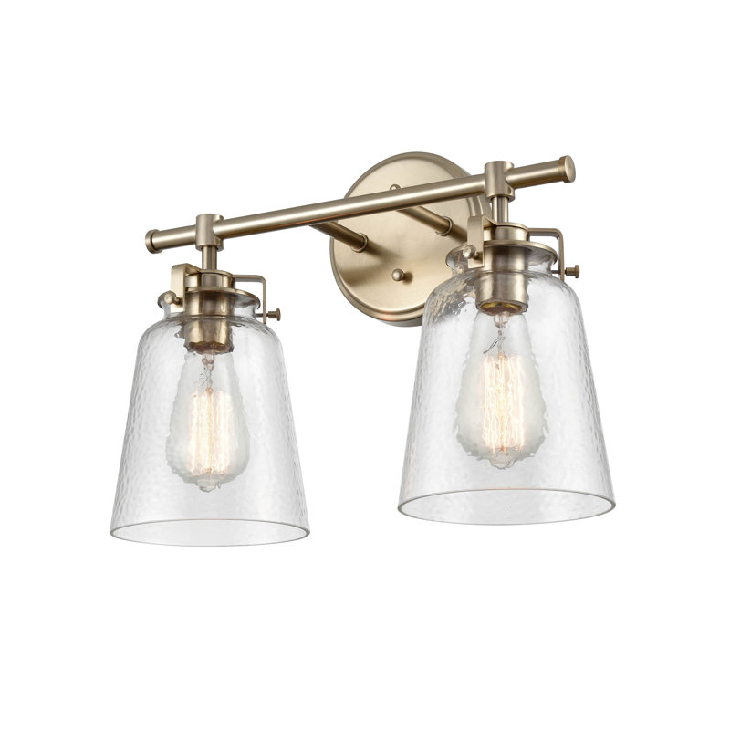Éclairage de salle de bain 2 lumières à intensité variable Redner, Or moderne