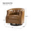 Chaise berçante et pivotante en cuir véritable avec garniture cloutée Nixmary Chesterfield-99343616