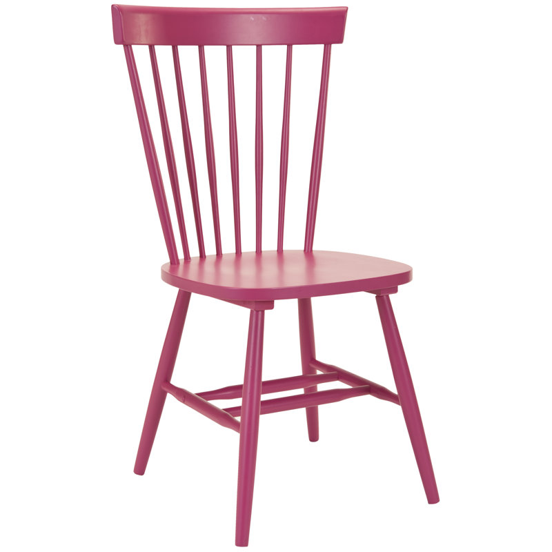 Matanna Solid Wood Windsor Back Side Chair, Raspberry