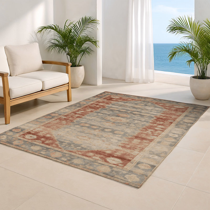 Tapis intérieur et extérieur brun Overdyed, Rectangulaire 8 pi x 10 pi