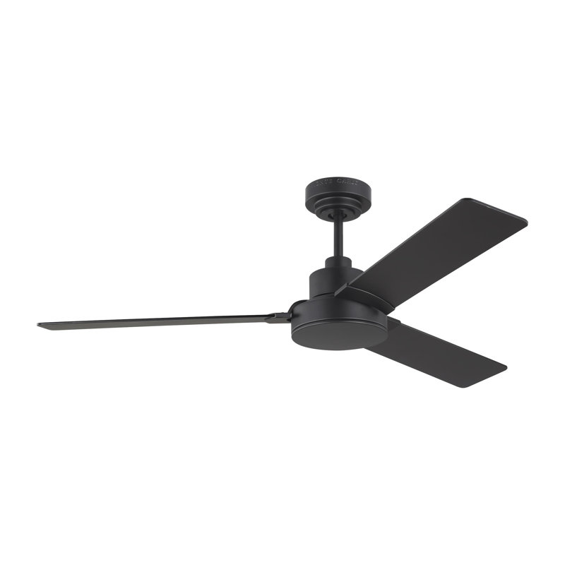 Ventilateur de plafond standard à 3 pales de 52 po avec pièces de contrôle de ventilateur Ebie, Nuit noire