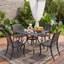 Ensemble de salle à manger d'extérieur 5 pièces avec structure en aluminium moulé, chaises en maille, mobilier de patio résistant aux intempéries