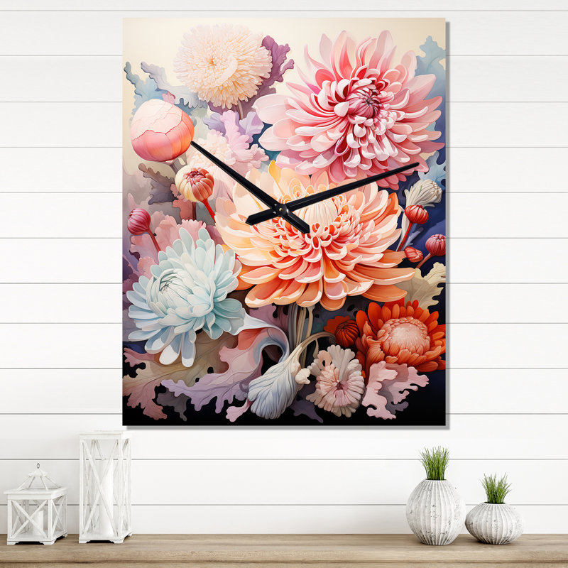 Horloge murale moderne Blossoming Beauty, Grand