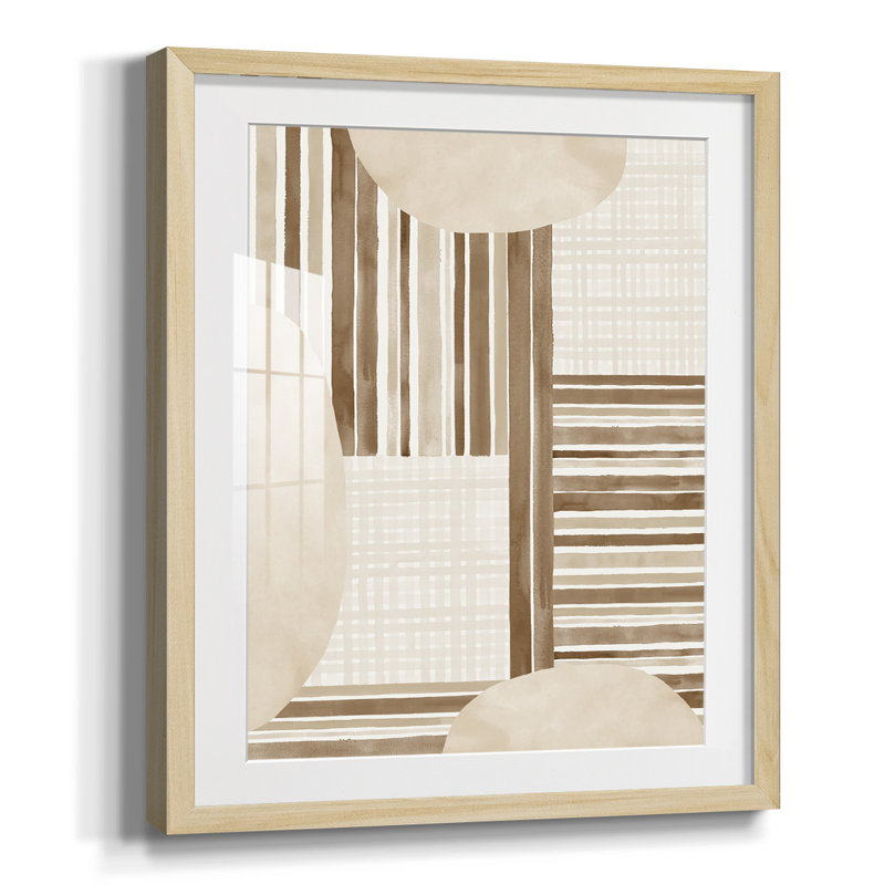«Neutral Stripes», reproduction encadrée, Blanc, Papier encadré naturel