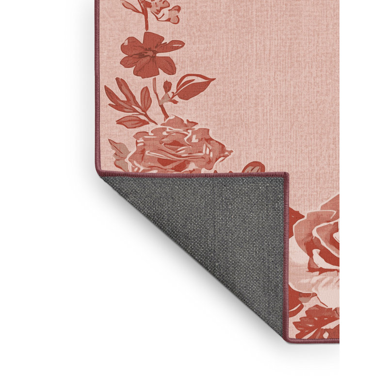 Soft Plush Esquibel Valentines Modern & Contemporary Abstract Area Rug in Pink – Rose Binding, 8x10