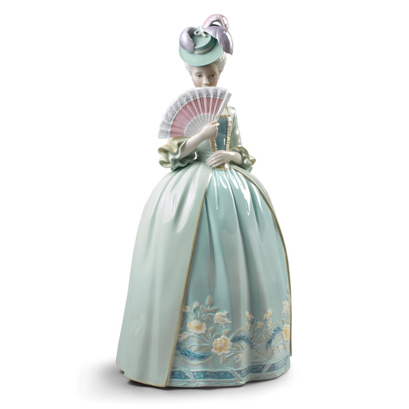Porcelain Kisses Woman Statue, Blue