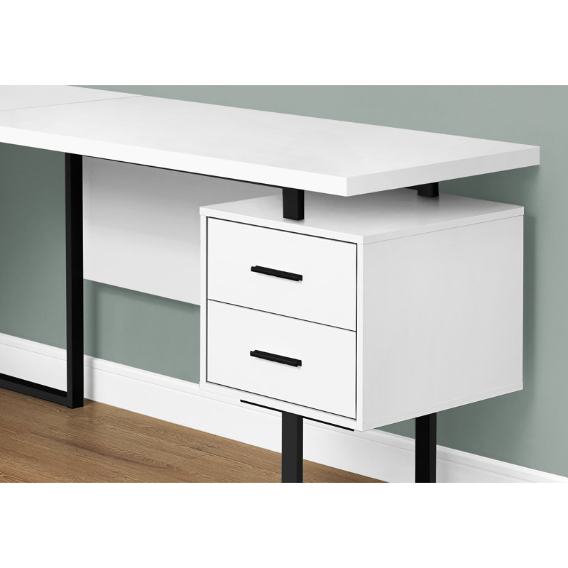 Sova Modular L-Shaped Computer Desk, White/Black