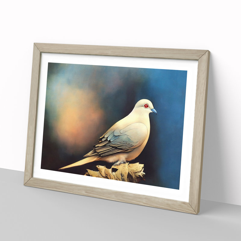 Spectacular Dove Bird - Framed Print, 25cm H x 34cm W, Oak Frame