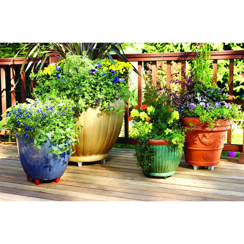 Clear Adjustable 16-Inch Plant Stand for Indoor and Outdoor Use