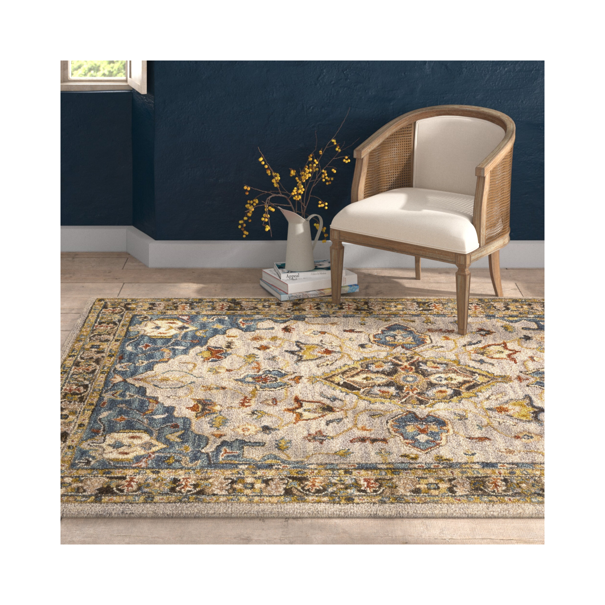 Alford Handmade Wool Rug, Rectangle 4' x 6'