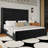 66" Tall Velvet Wingback Platform Bed with Side Storage Pockets, No Box Spring Required-638728420-638728442