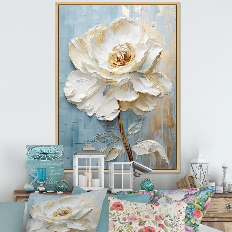 «Ranunculus Radiance Treasure I», reproduction sur toile, Cadre naturel flottant, H 32 po x l 24 po