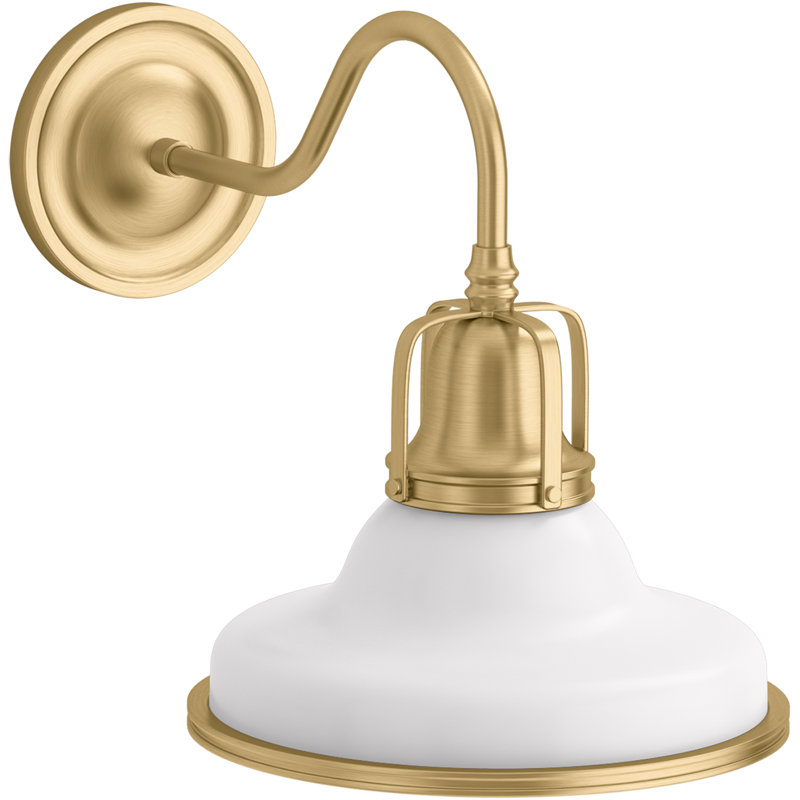 Hauksbee 1 - Light Barn Light, White, Gold Trim