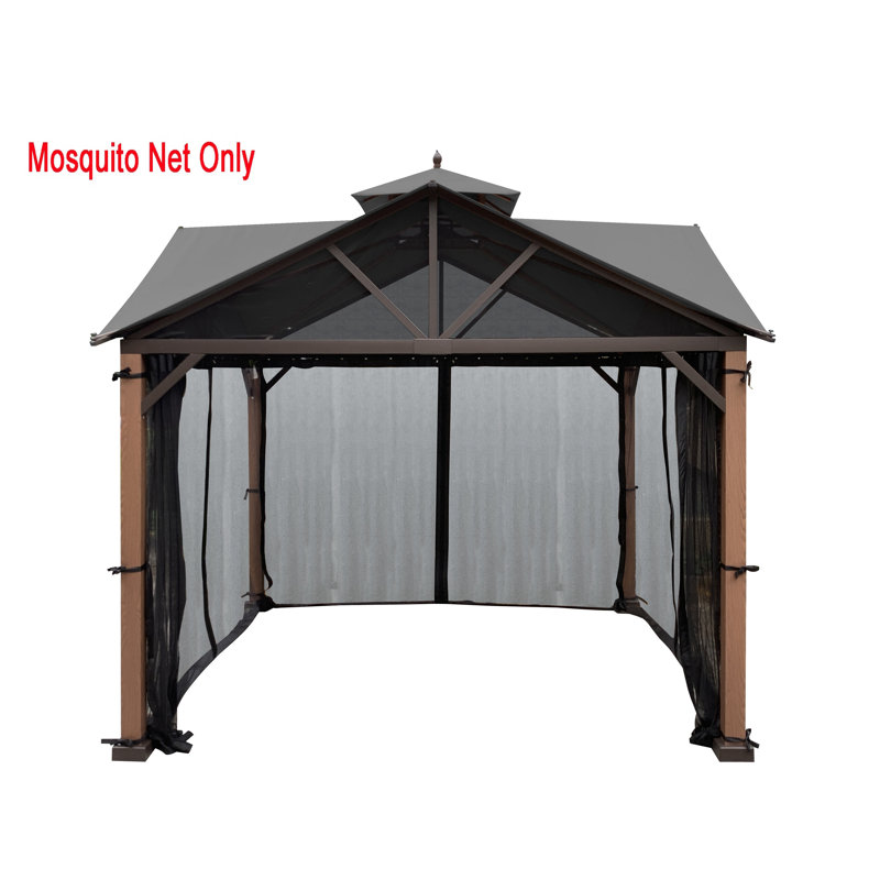 Black 10' x 10' Gazebo Mosquito Netting Replacement