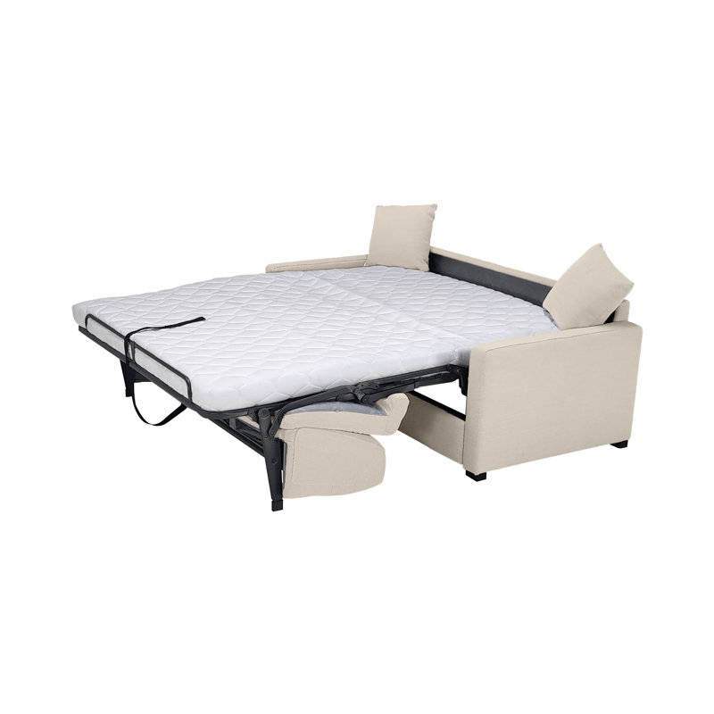 Canapé-lit en tissu de qualité supérieure Angeleca, Tissu beige clair HydraShield