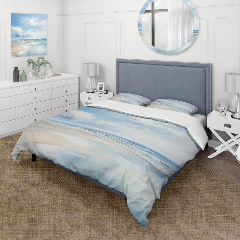 Ensemble de housse de couette Coastal Beach Minimal Scenery II - Coastal Ocean