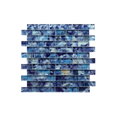 Carreau de mosaïque en verre à bord droit 1 "x 2" pour piscine