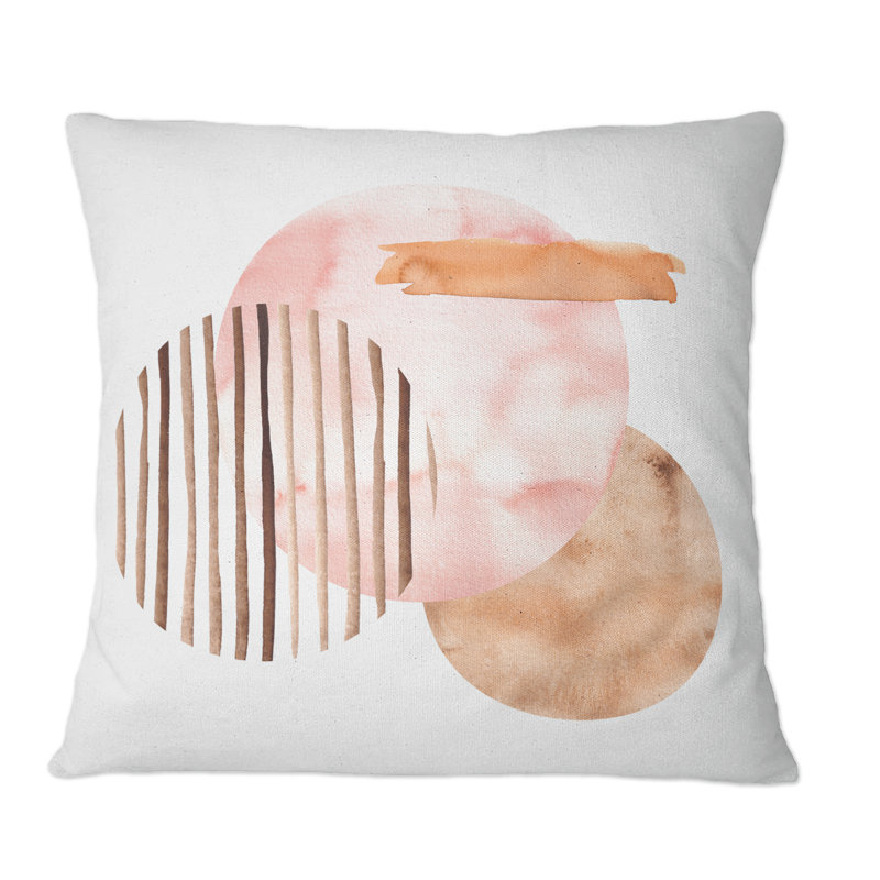 Formes géométriques abstraites dans des tons de terre - coussin décoratif imprimé moderne, 16 po x 16 po