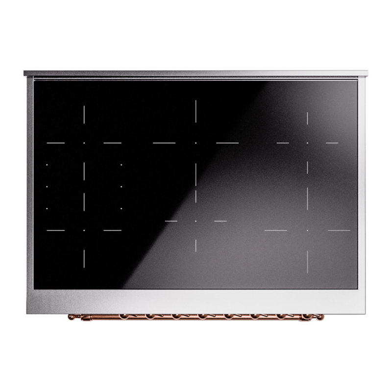 Cuisinière à induction 36 pouces avec 6 éléments à induction ILVE Nostalgie II Series (porte en verre), RAL / cuivre