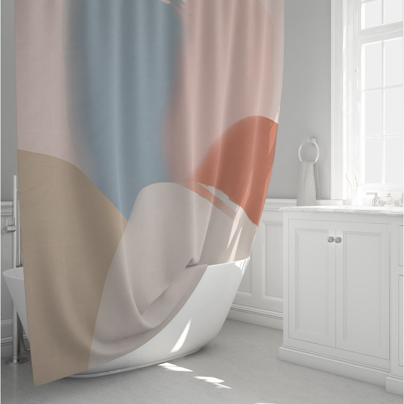 Annajo Abstract Shape Shower Curtain, 83" H x 70" W