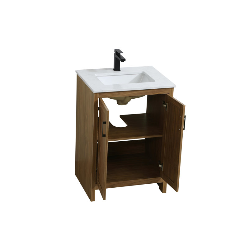 Ahner 24 inch Single Bathroom Vanity, Walnut Brown