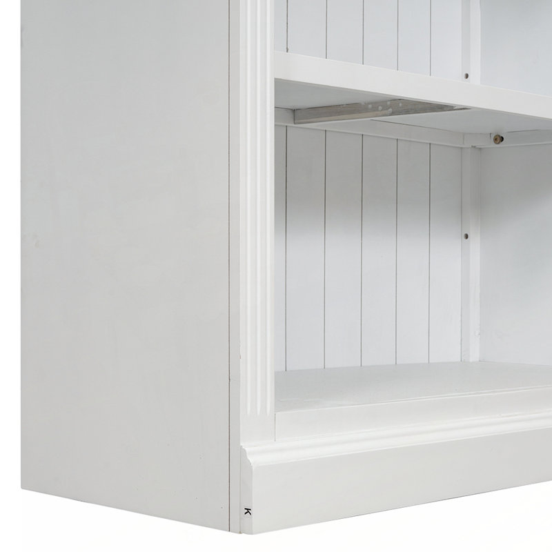 Bibliothèque robuste en bois massif à 5 niveaux avec tablettes réglables et éclairage DEL pour un rangement et un décor polyvalents