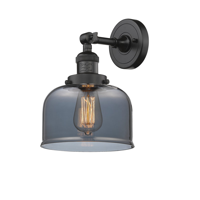 Plafonnier semi-encastré à 1 lumière Wynkoop, H 13 po x l 8 po, Fumée, Bronze huilé