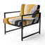 Chaise d'appoint rembourrée Glam Gold and Black Expression IV-914028788