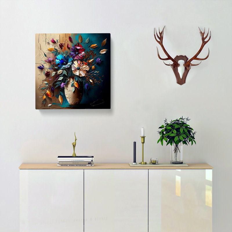 Floral Palette Knife Painting - Print