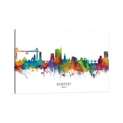 Newport Wales Skyline by Michael Tompsett - Wrapped Canvas Gallery-Wrapped Canvas Giclée