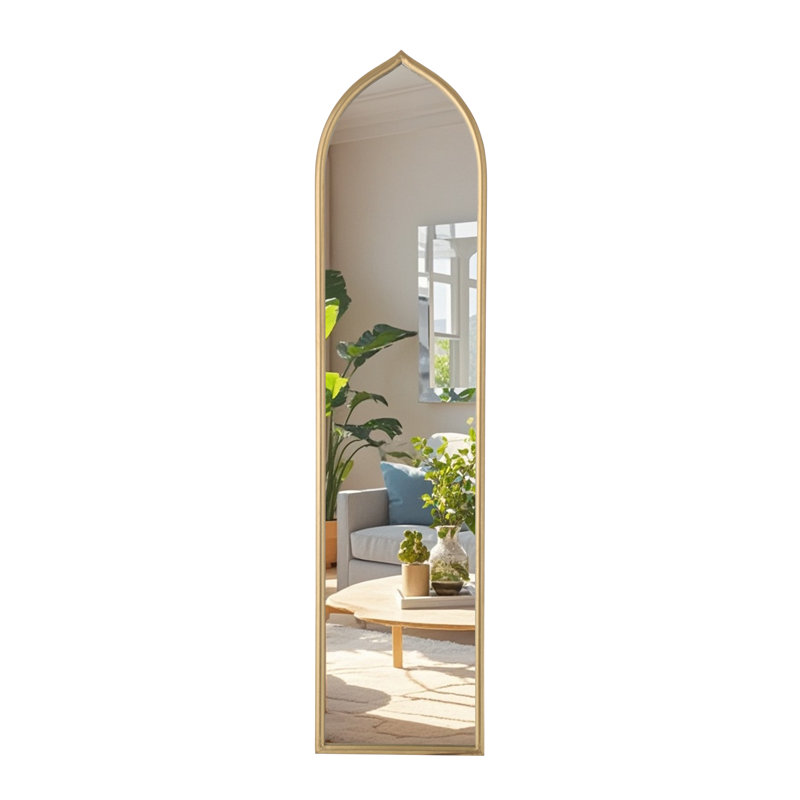 Long Arched Wall Mirror, Gold