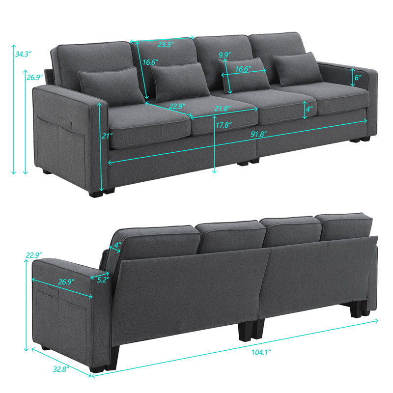 Bishan 104.1'' Upholstered Sofa