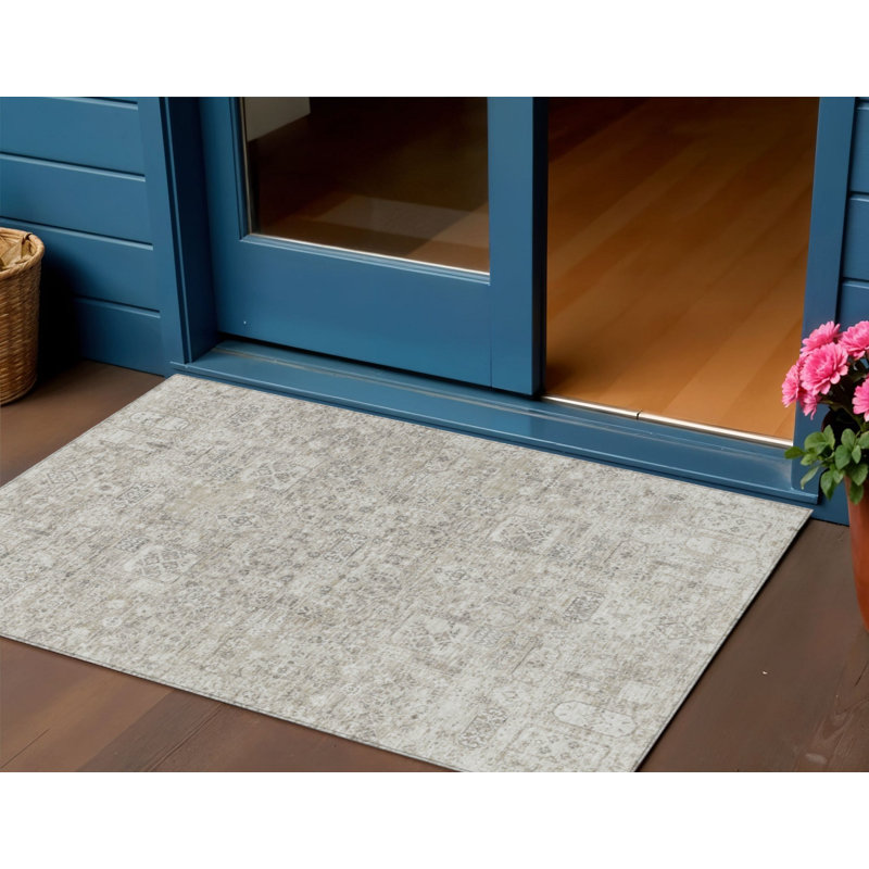 Tapis beige lavable intérieur / extérieur 3 pi x 5 pi