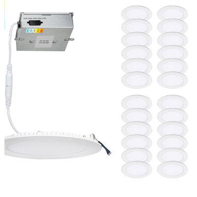 Lotos 6.75'' Selectable Color Temperature Dimmable Air-Tight IC Rated LED Canless Recessed Lighting Kit