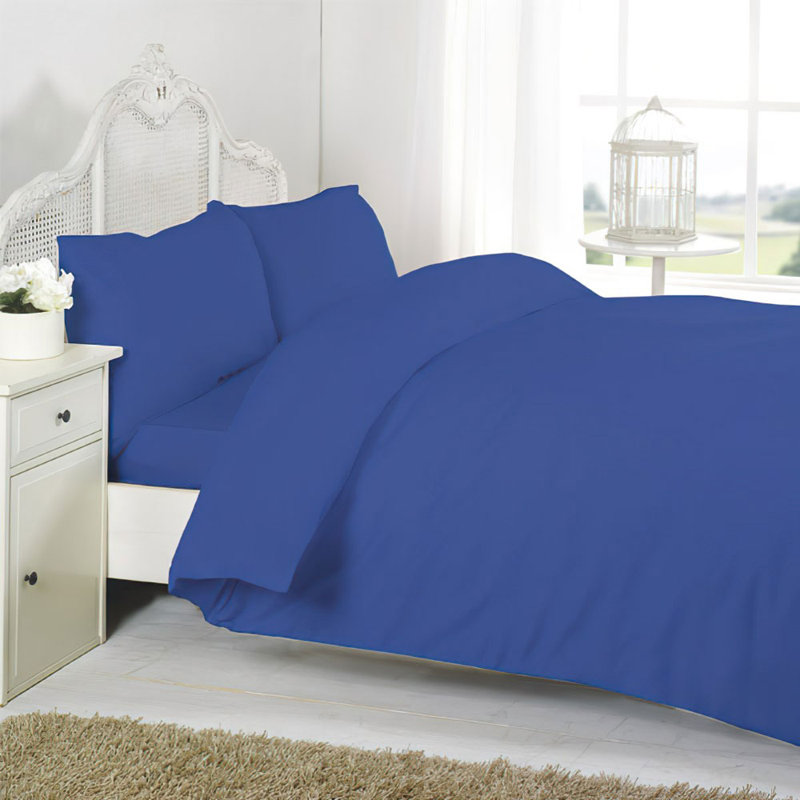 Bruce-Lee 100% Cotton Flat Sheet, Blue, Single (3')