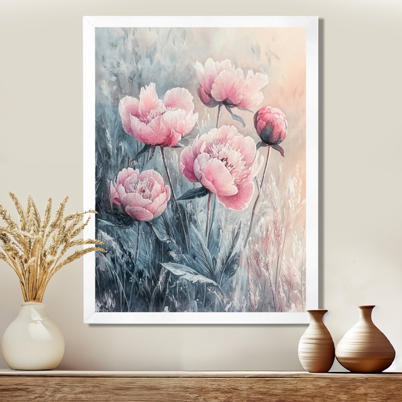 Kelleher - reproduction d'art sur toile florale, H 44 po x l 34 po, Reproduction encadrée d'une seule photo, Blanc