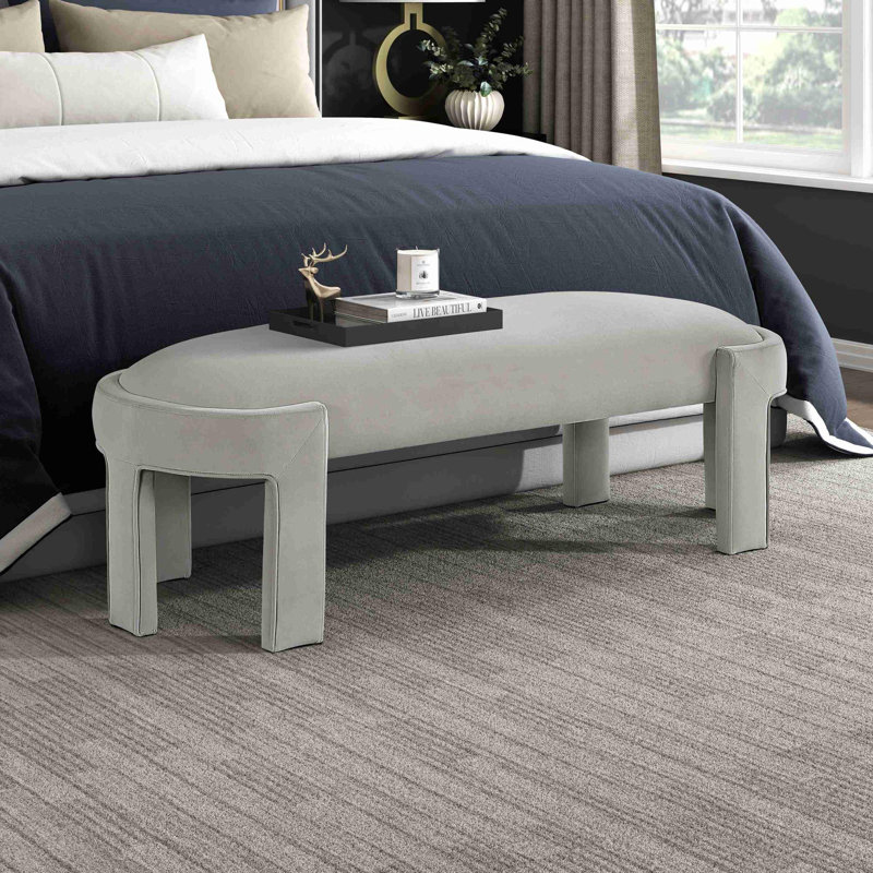 Banc rembourré moderne et minimaliste, Taupe