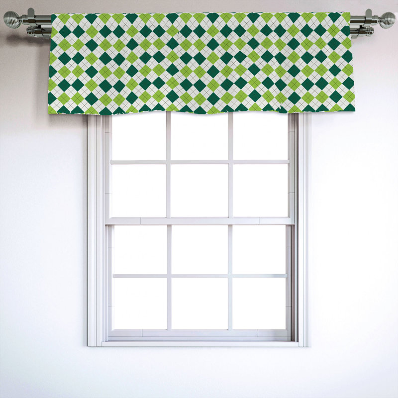 Sateen Geometric Ruffled Window Valance